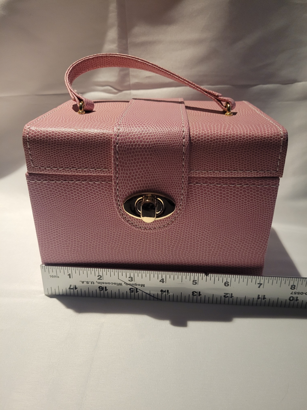 Structured Pink Top-Handle Jewelry Case - Picture 10 of 10